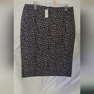 Talbots Animal Print Skirt in Black and Purple (93)